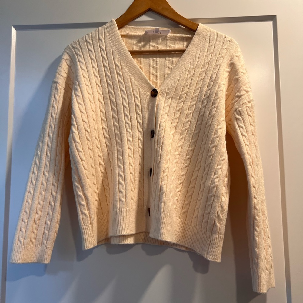 Cream cardigan and skirt set. Size small.